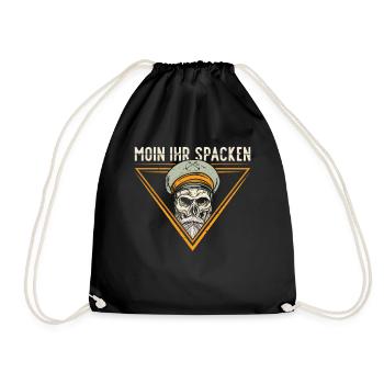 Moin ihr Spacken - Digga Spruch Meer Norddeutsch - Turnbeutel - Schwarz - Vorne