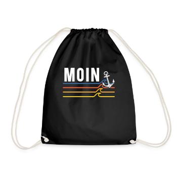 Moin ihr Spacken - Digga Spruch Meer Norddeutsch - Turnbeutel - Schwarz - Vorne