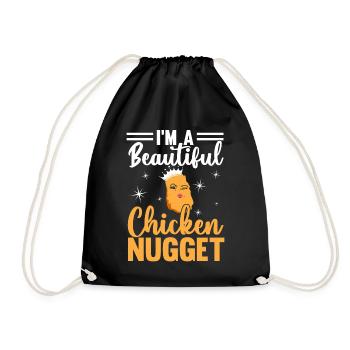 Ich bin ein schönes Hühnchen Nugget Nug Life Nuggi - Turnbeutel - Schwarz - Vorne