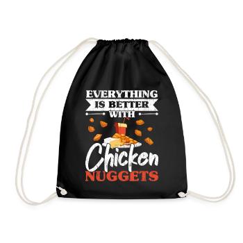 Everything is better with Chicken Nuggets Nug Life - Drawstring Bag - black - Front
