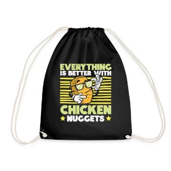 Everything is better with Chicken Nuggets Nug Life - Drawstring Bag - black - Front