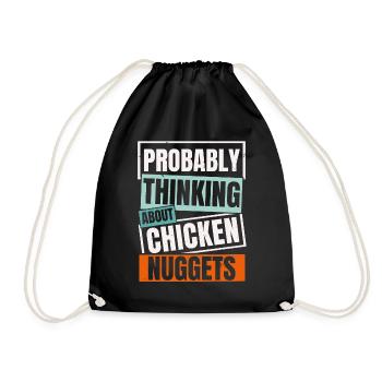 I'm probably thinking of Chicken Nuggets Nug Li - Drawstring Bag - black - Front