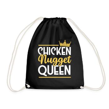 Chicken Nugget Queen Nug Life Nuggies Tendies - Turnbeutel - Schwarz - Vorne