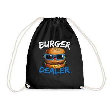Burger Händler Hamburger Esser Essensliebhaber Foo - Turnbeutel - Schwarz - Vorne