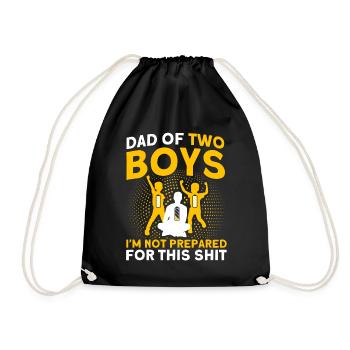 Non préparé Père Papa Deux garçons - Sac de sport léger - noir - Devant