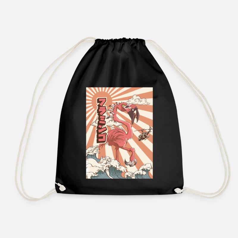 Kaiju Flamingo Japanisches Monster Geschenk - Turnbeutel - Schwarz