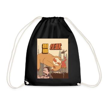Kaiju Faultier Japanisches Monster Geschenk - Turnbeutel - Schwarz - Vorne