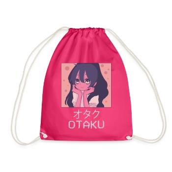 Otaku Anime Mädchen Japanisch Vaporwave Ästhetisch - Turnbeutel - Fuchsia - Vorne