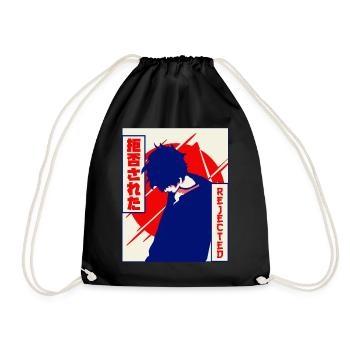 Emo Anime Junge Vaporwave Ästhetisch Abgelehnt Ges - Turnbeutel - Schwarz - Vorne