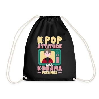 Attitude K-Pop avec K-Drama Feelings Korean Mu - Sac de sport léger - noir - Devant