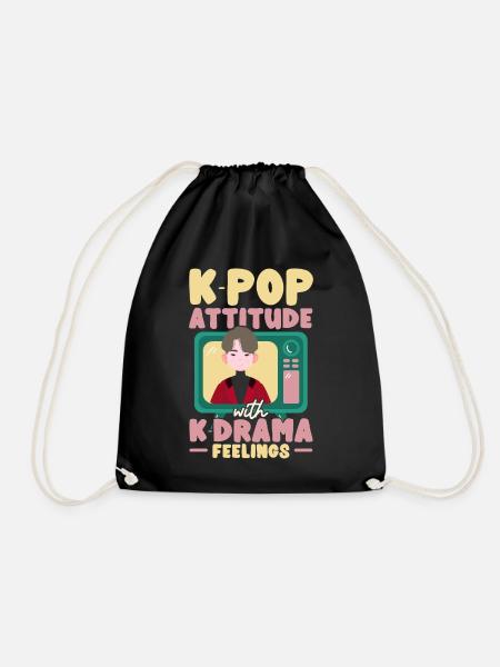 Attitude K-Pop avec K-Drama Feelings Korean Mu - Sac de sport léger - noir