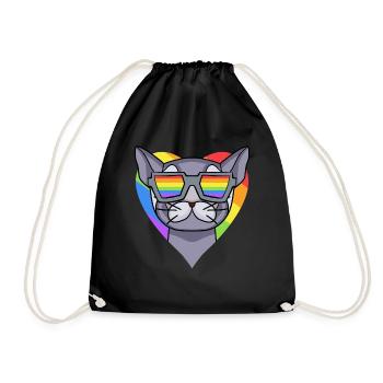CHAT LGBT British Shorthair Rainbow - Sac de sport léger - noir - Devant