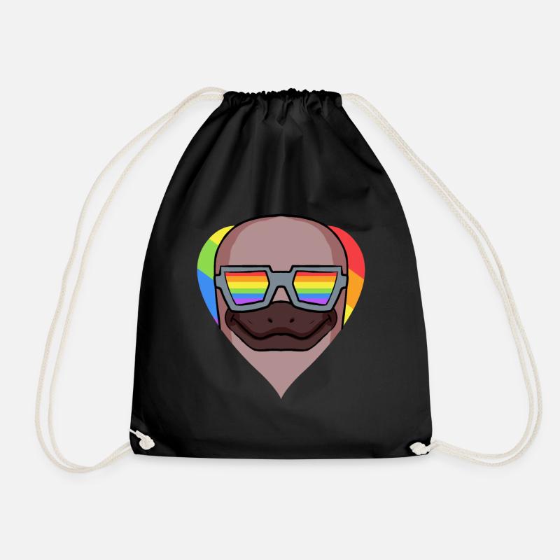 LGBT Tier Schnabeltier Regenbogen - Turnbeutel - Schwarz