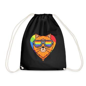 Chat LGBT Maine Coon Rainbow - Sac de sport léger - noir - Devant