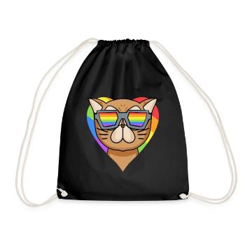 CHAT LGBT Chat Persan Arc-en-ciel - Sac de sport léger - noir - Devant