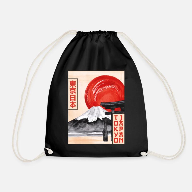 Mt Fuji Fujiyama Torri Tor Tokyo Japan Geschenk - Turnbeutel - Schwarz