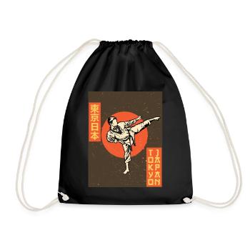 Karate Martial Arts Tokyo Japan Poster Gift - Drawstring Bag - black - Front