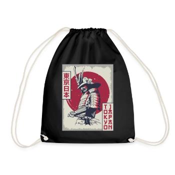 Samurai Tokyo Japan Japanese Aesthetics Gift - Drawstring Bag - black - Front