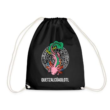 Quetzalcoatl Axolotl Old Aztec Serpent Maya - Drawstring Bag - black - Front