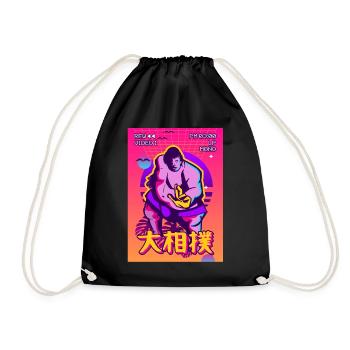 Sumo Wrestler Ringen Vaporwave Ästhetisches Gesche - Turnbeutel - Schwarz - Vorne