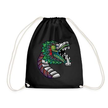 Quetzalcoatl Ancien serpent à plumes aztèque - Sac de sport léger - noir - Devant
