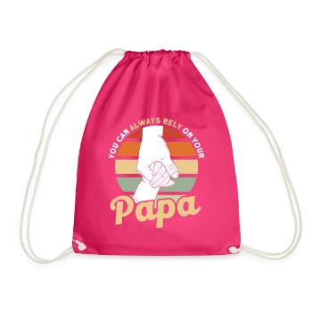 Reliable Father Dad Papa - Drawstring Bag - fuchsia - Front