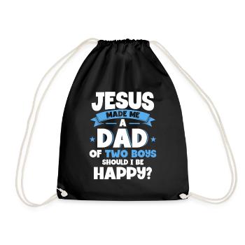 Jésus Père Papa Deux Garçons - Sac de sport léger - noir - Devant