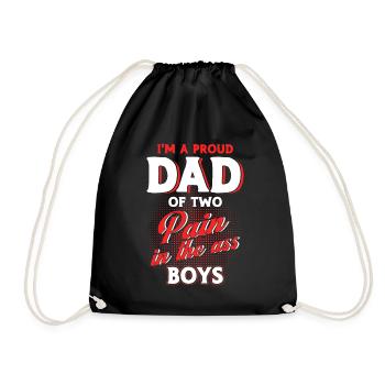 Fier Papa Père Papa Deux Garçons - Sac de sport léger - noir - Devant