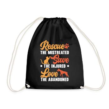 Animal Care Animal Rescuers Animal Rights - Drawstring Bag - black - Front