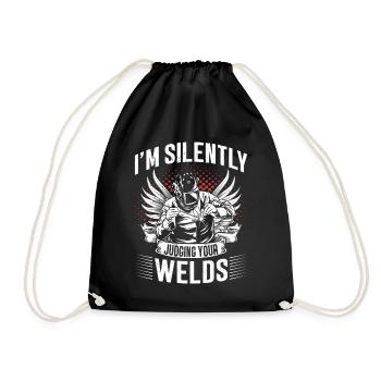 Welders Gifts, Funny Welder Welder Shirt, Welding - Drawstring Bag - black - Front