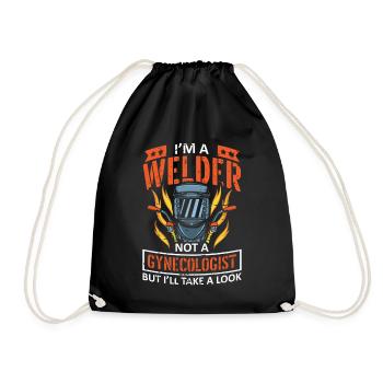 Welders Gifts, Funny Welder Welder Shirt, Welding - Drawstring Bag - black - Front