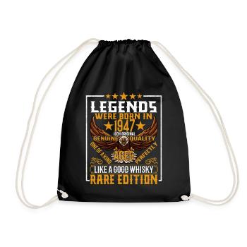 Legends Were Born in 1947, Aged Like Whisky - Drawstring Bag - black - Front
