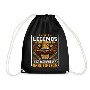 Legends Were Born in 1952, Aged Like Whisky - Drawstring Bag - black - Front