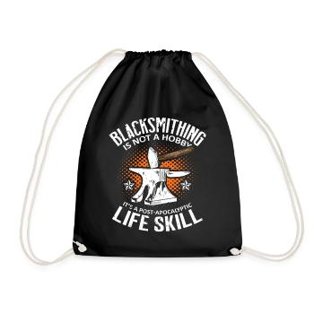 Forging Is Not a HobbySmith - Drawstring Bag - black - Front