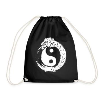 Quetzalcoatl Ying Yang Ancien serpent aztèque - Sac de sport léger - noir - Devant