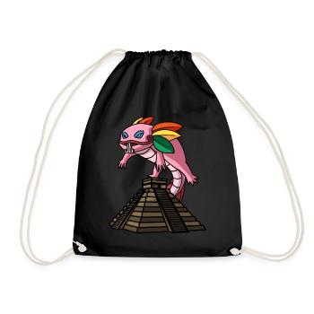 Quetzalcoatl Axolotl Aztèque Temple Maya Inca - Sac de sport léger - noir - Devant