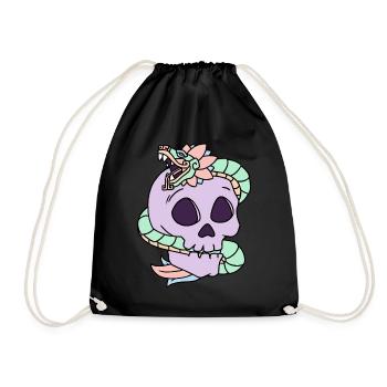 Quetzalcoatl Pastel Goth Skull Aztec Cadeau - Sac de sport léger - noir - Devant