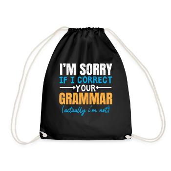 Je suis désolé si je ko ko votre police de grammaire - Sac de sport léger - noir - Devant