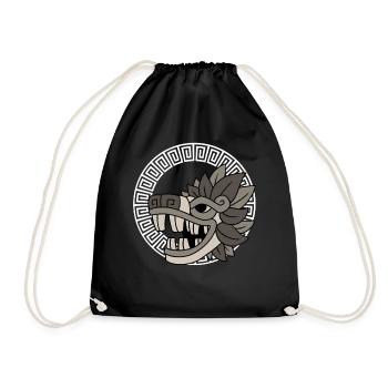 Quetzalcoatl Aztec Stem Pattern Gift - Drawstring Bag - black - Front