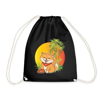 Shiba Inu Japanese Dog / Hunting Dog, Japan - Drawstring Bag - black - Front