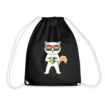 Chat LGBT Turc Angora Arc-en-ciel - Sac de sport léger - noir - Devant