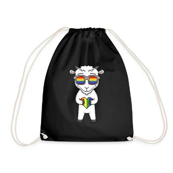 LGBT Animal Chèvre Arc-en-ciel - Sac de sport léger - noir - Devant