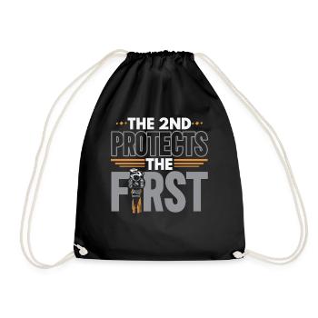The 2nd protects the first second amendment USA - Drawstring Bag - black - Front