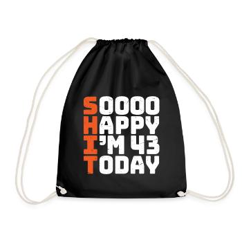 si heureux que j’ai 43 ans Drôle 43e anniversaire 43 - Sac de sport léger - noir - Devant