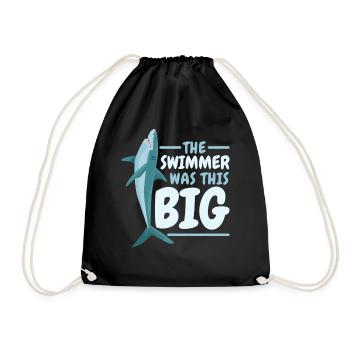 Der Schwimmer war dieser große Hai Meeresbiologie - Turnbeutel - Schwarz - Vorne