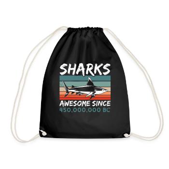 Shark Lovers Marine Biology Marine Animals - Drawstring Bag - black - Front