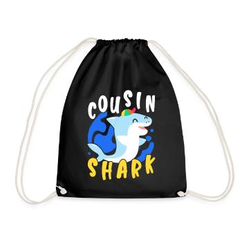 Cousin Shark Lover Marine Biology Marine Animal - Drawstring Bag - black - Front