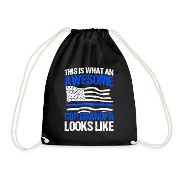 Policier américain Police Police Grand-père - Sac de sport léger - noir - Devant