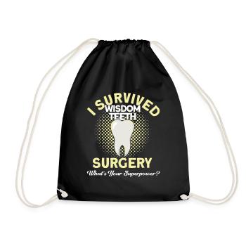 Wisdom Teeth Wisdom Tooth Patient Dentist - Drawstring Bag - black - Front