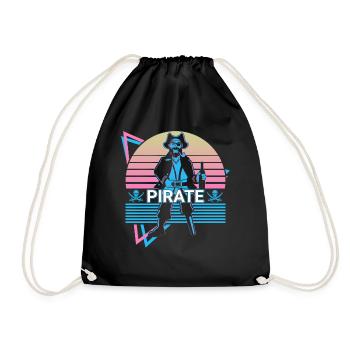 Pirate Rétro Cadeau - Sac de sport léger - noir - Devant